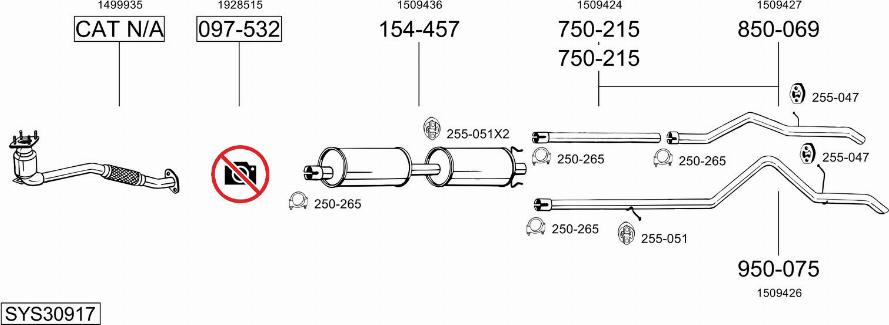 Bosal SYS30917 - Sistem de esapament - allinparts.ro