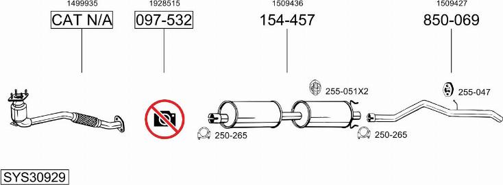 Bosal SYS30929 - Sistem de esapament - allinparts.ro