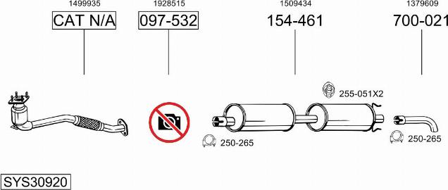 Bosal SYS30920 - Sistem de esapament - allinparts.ro