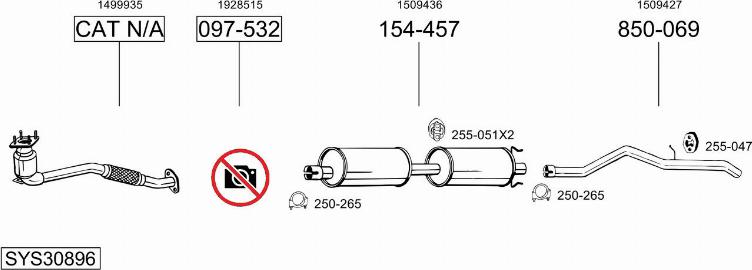 Bosal SYS30896 - Sistem de esapament - allinparts.ro