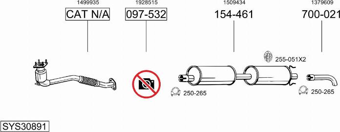 Bosal SYS30891 - Sistem de esapament - allinparts.ro