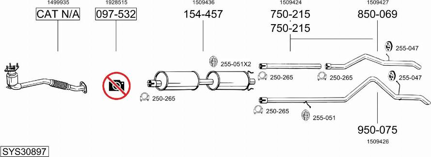Bosal SYS30897 - Sistem de esapament - allinparts.ro