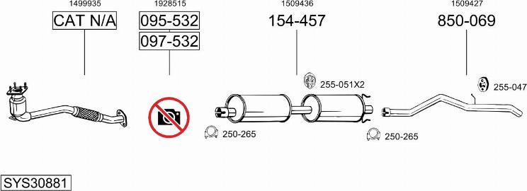 Bosal SYS30881 - Sistem de esapament - allinparts.ro