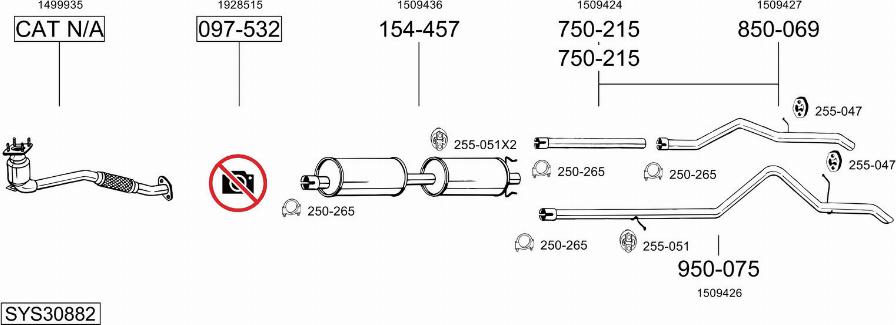 Bosal SYS30882 - Sistem de esapament - allinparts.ro