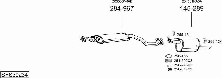 Bosal SYS30234 - Sistem de esapament - allinparts.ro