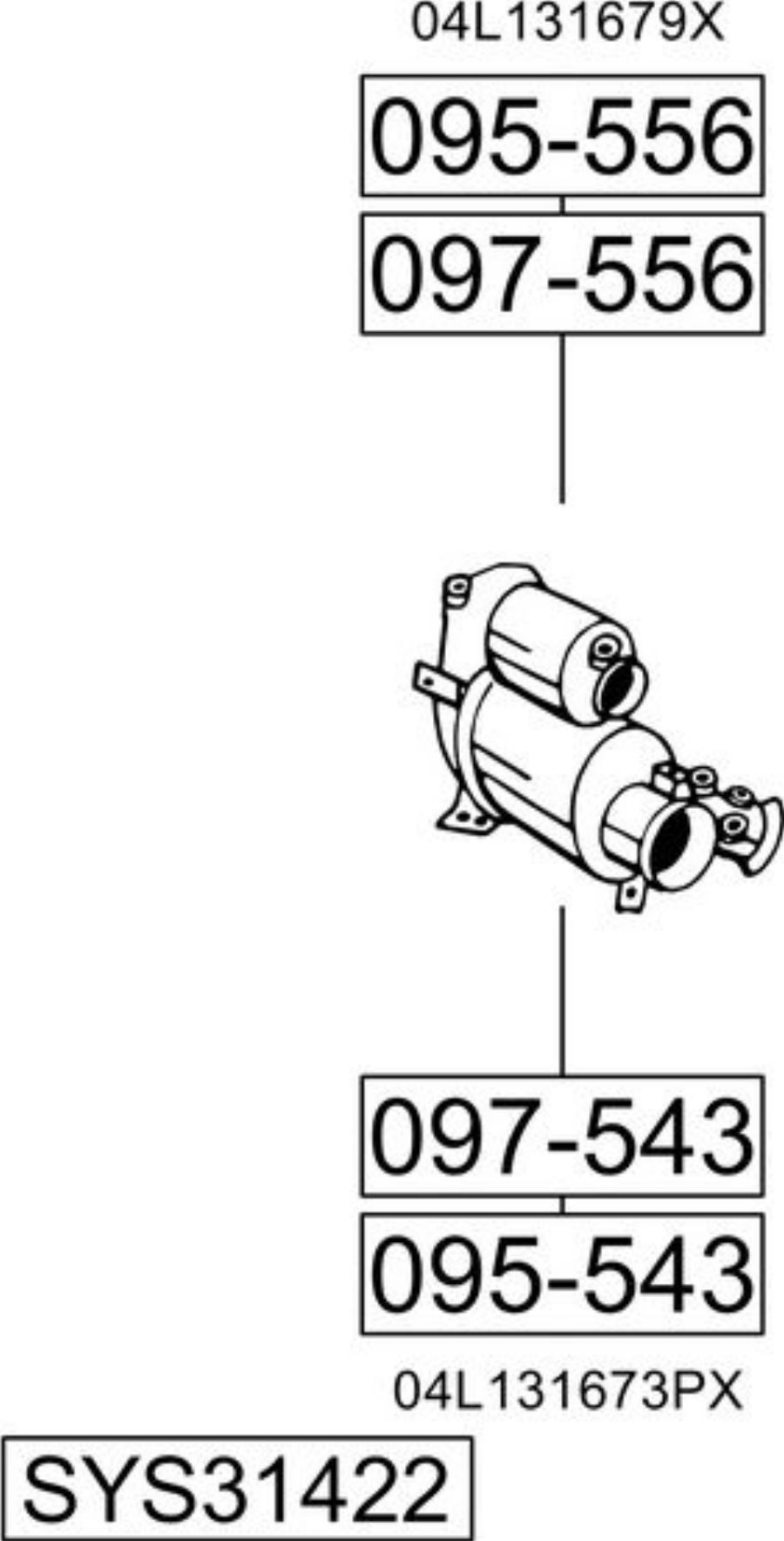Bosal SYS31422 - Sistem de esapament - allinparts.ro