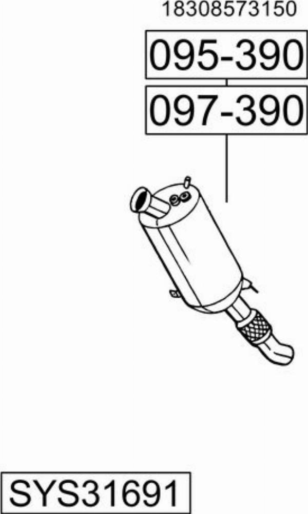 Bosal SYS31691 - Sistem de esapament - allinparts.ro