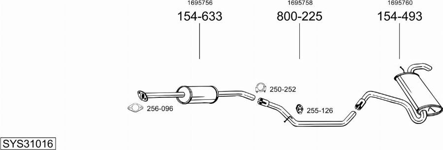 Bosal SYS31016 - Sistem de esapament - allinparts.ro