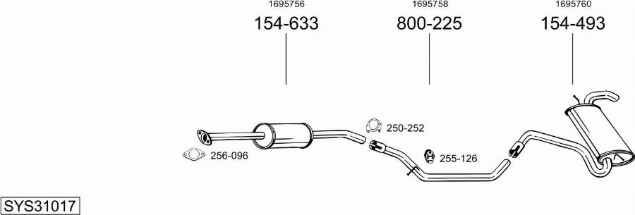 Bosal SYS31017 - Sistem de esapament allinparts.ro