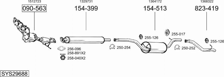 Bosal SYS29688 - Sistem de esapament allinparts.ro