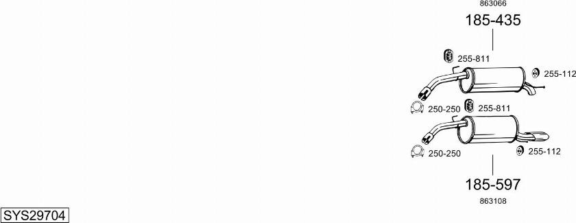 Bosal SYS29704 - Sistem de esapament allinparts.ro