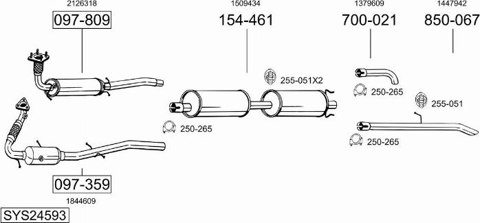 Bosal SYS24593 - Sistem de esapament allinparts.ro