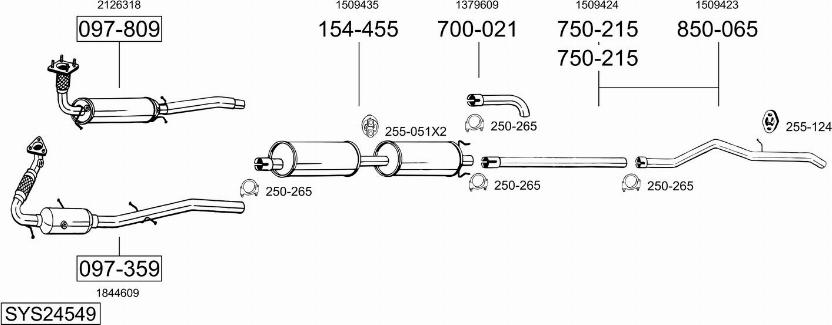 Bosal SYS24549 - Sistem de esapament - allinparts.ro