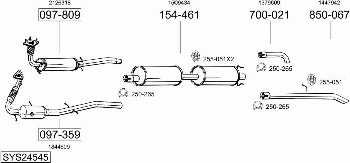 Bosal SYS24545 - Sistem de esapament allinparts.ro