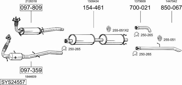 Bosal SYS24557 - Sistem de esapament allinparts.ro