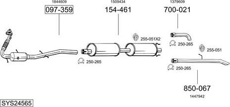 Bosal SYS24565 - Sistem de esapament allinparts.ro