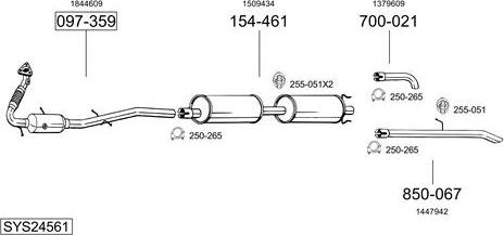 Bosal SYS24561 - Sistem de esapament allinparts.ro