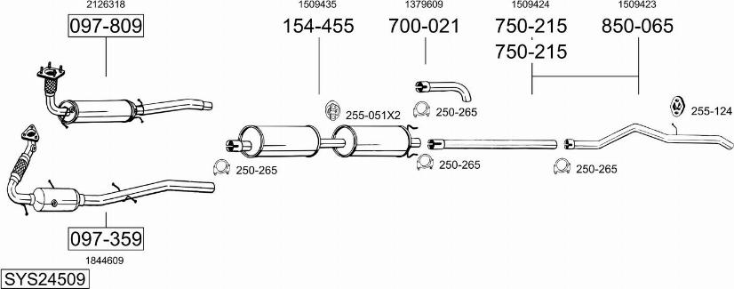 Bosal SYS24509 - Sistem de esapament - allinparts.ro