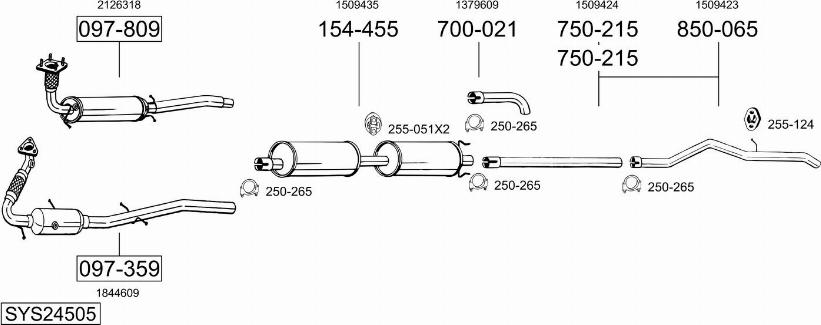 Bosal SYS24505 - Sistem de esapament - allinparts.ro