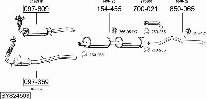 Bosal SYS24503 - Sistem de esapament - allinparts.ro
