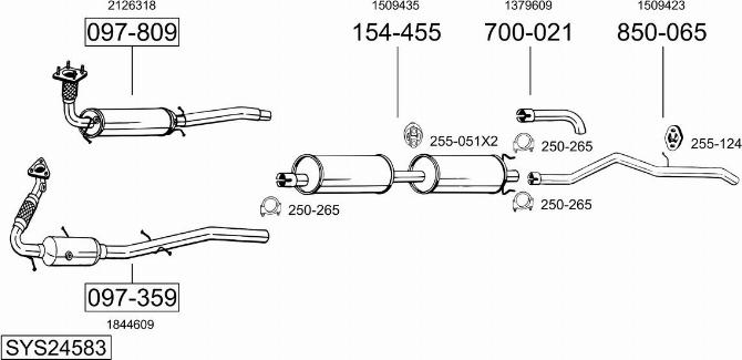 Bosal SYS24583 - Sistem de esapament - allinparts.ro