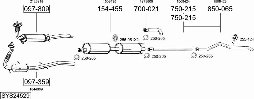 Bosal SYS24529 - Sistem de esapament - allinparts.ro