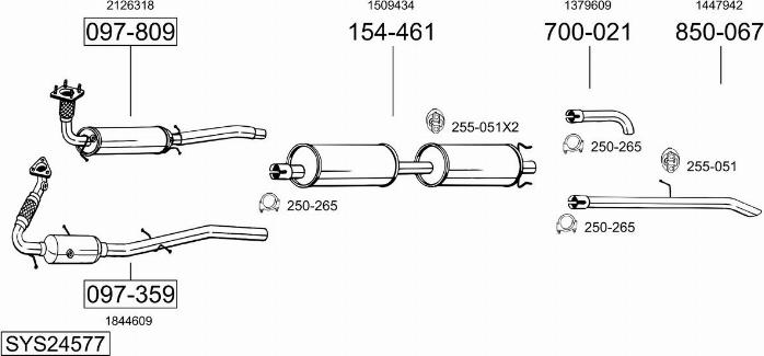 Bosal SYS24577 - Sistem de esapament allinparts.ro
