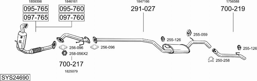 Bosal SYS24690 - Sistem de esapament allinparts.ro