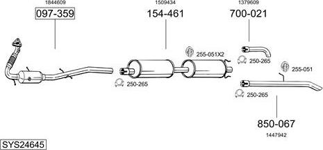 Bosal SYS24645 - Sistem de esapament allinparts.ro