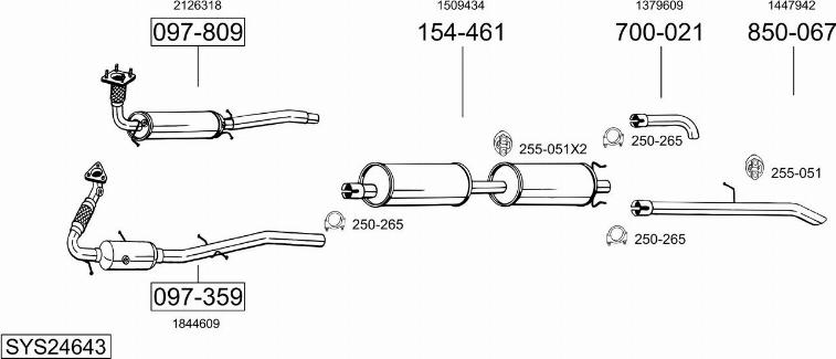 Bosal SYS24643 - Sistem de esapament allinparts.ro