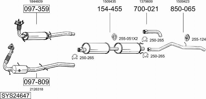Bosal SYS24647 - Sistem de esapament - allinparts.ro