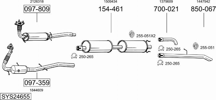 Bosal SYS24655 - Sistem de esapament allinparts.ro