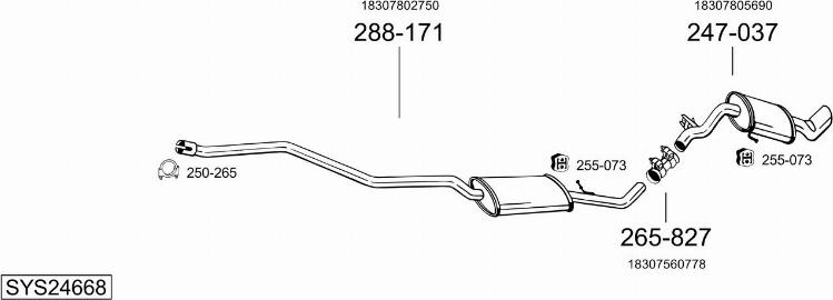Bosal SYS24668 - Sistem de esapament - allinparts.ro