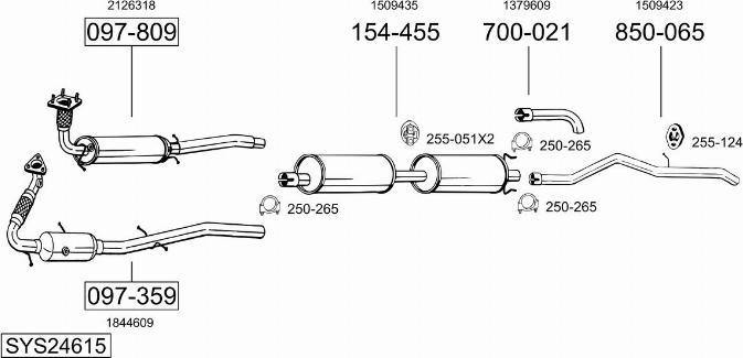 Bosal SYS24615 - Sistem de esapament - allinparts.ro