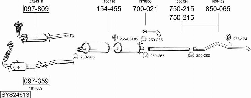 Bosal SYS24613 - Sistem de esapament allinparts.ro