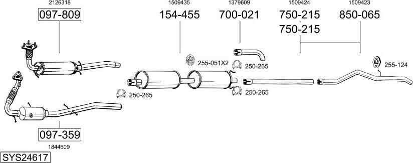 Bosal SYS24617 - Sistem de esapament - allinparts.ro