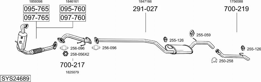 Bosal SYS24689 - Sistem de esapament allinparts.ro
