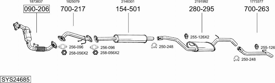 Bosal SYS24685 - Sistem de esapament allinparts.ro