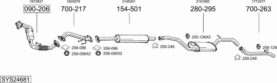 Bosal SYS24681 - Sistem de esapament allinparts.ro