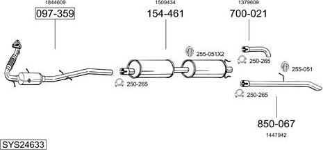 Bosal SYS24633 - Sistem de esapament allinparts.ro