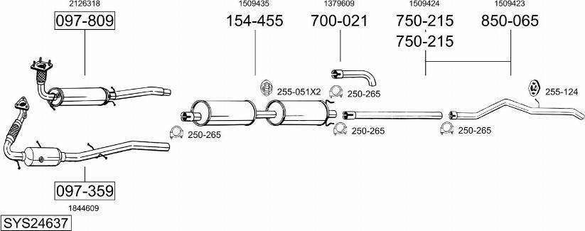 Bosal SYS24637 - Sistem de esapament - allinparts.ro