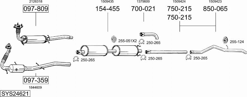Bosal SYS24621 - Sistem de esapament allinparts.ro