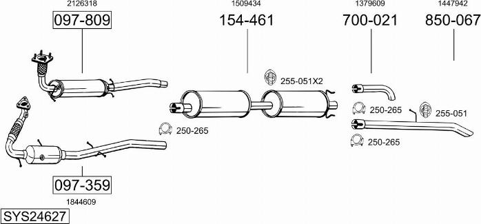 Bosal SYS24627 - Sistem de esapament allinparts.ro