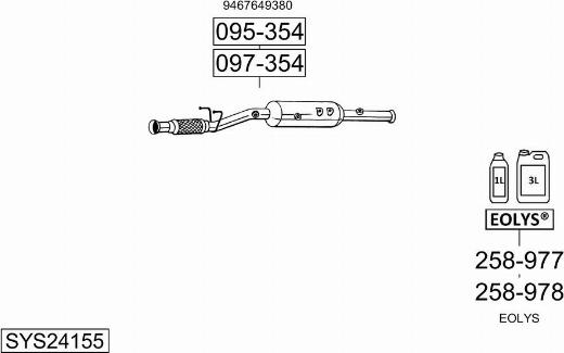 Bosal SYS24155 - Sistem de esapament allinparts.ro