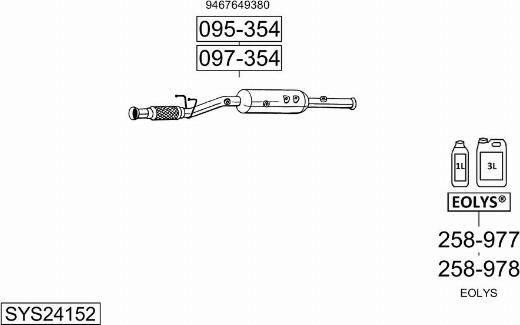 Bosal SYS24152 - Sistem de esapament allinparts.ro