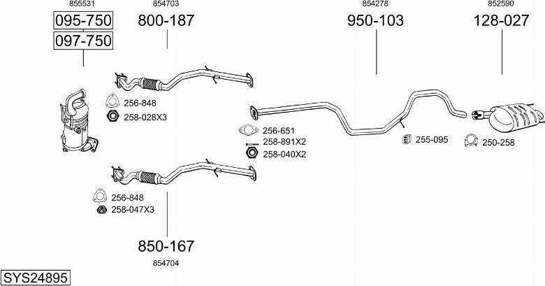Bosal SYS24895 - Sistem de esapament - allinparts.ro