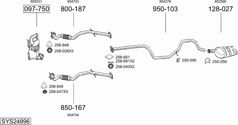 Bosal SYS24896 - Sistem de esapament - allinparts.ro