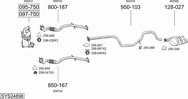 Bosal SYS24898 - Sistem de esapament - allinparts.ro