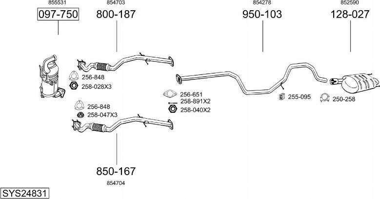 Bosal SYS24831 - Sistem de esapament allinparts.ro