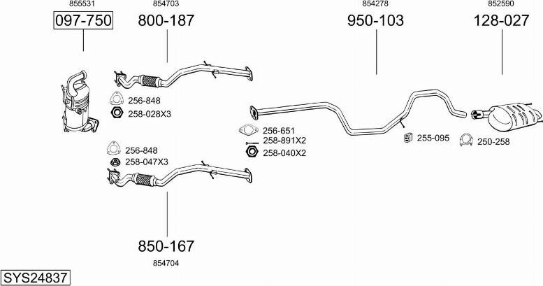 Bosal SYS24837 - Sistem de esapament - allinparts.ro